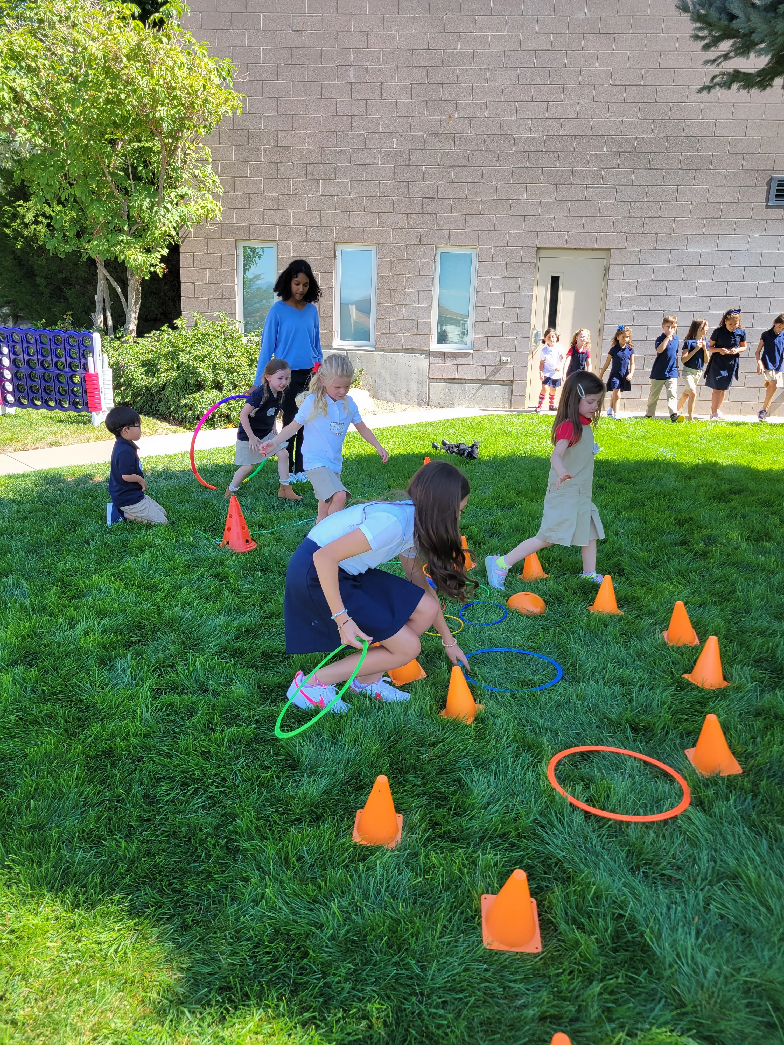 Students participating in outreach day activities