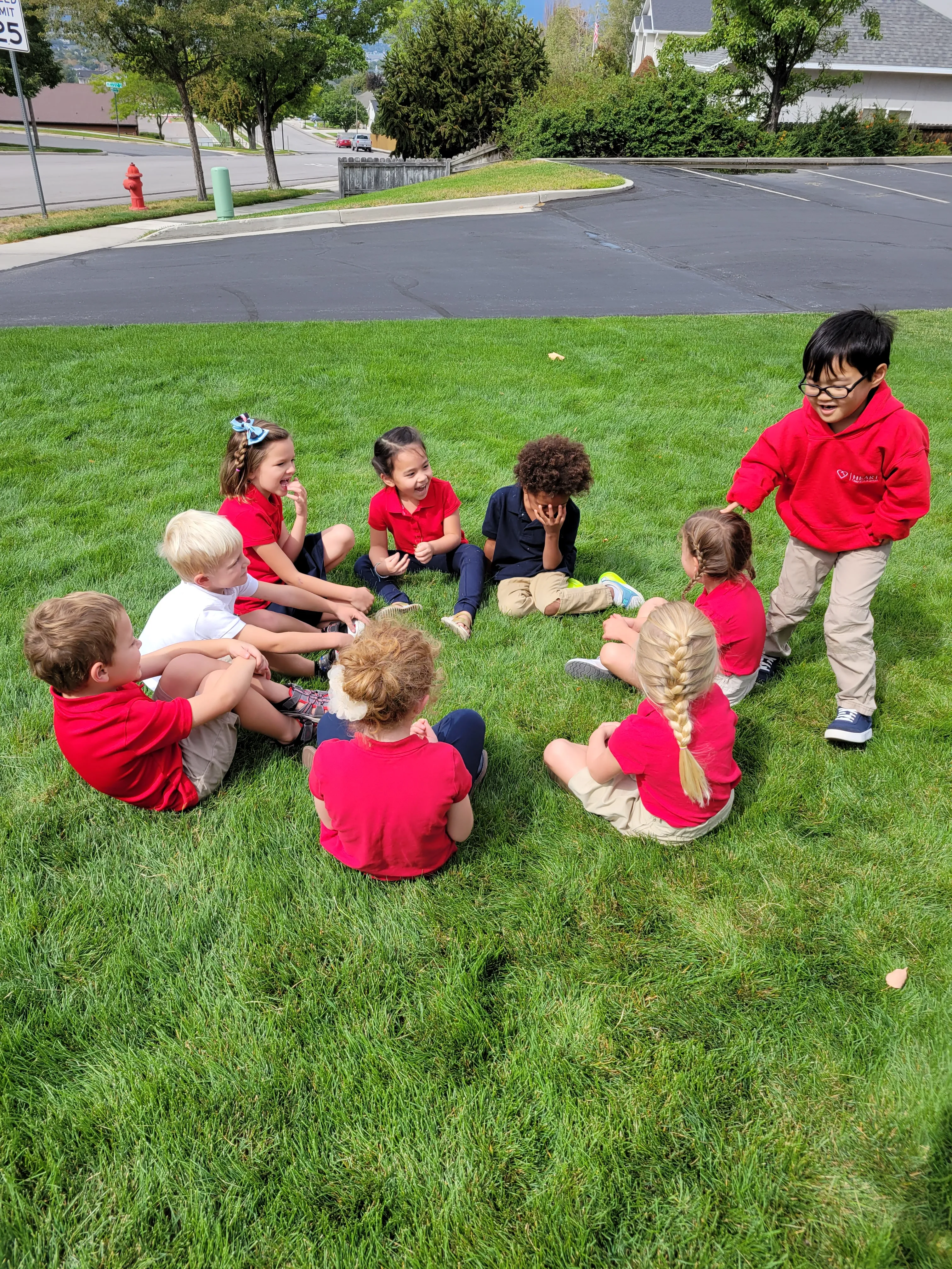 Kids playing together outside